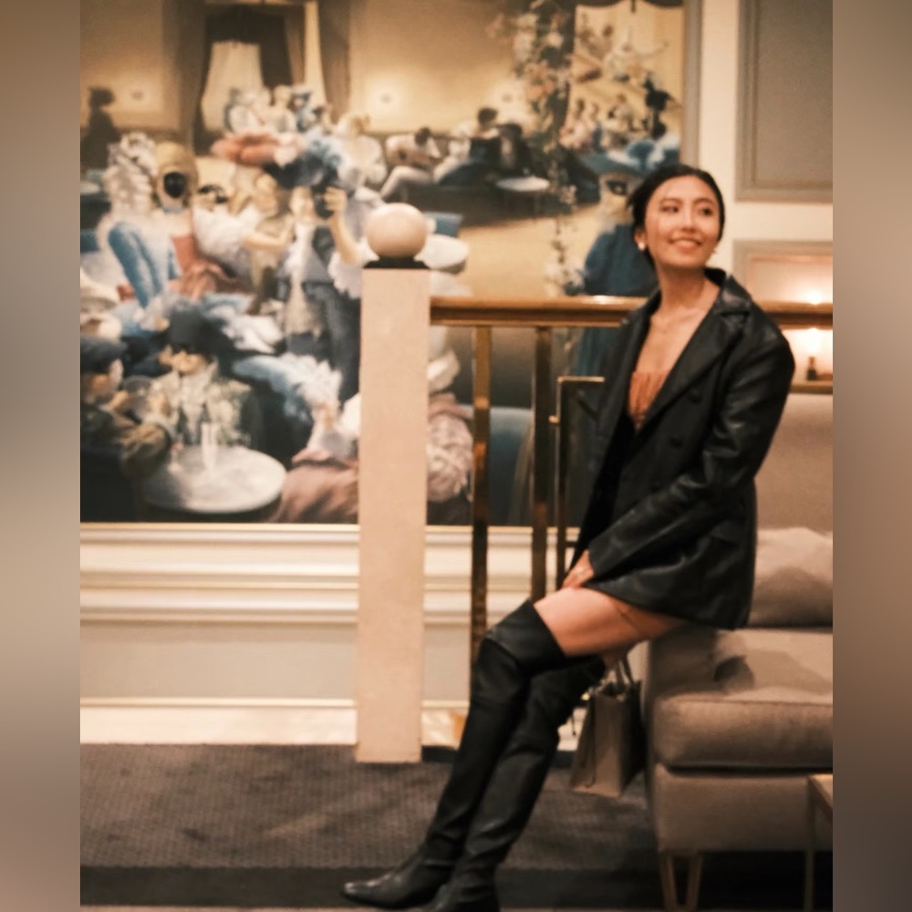 Black Vegan Leather Blazer